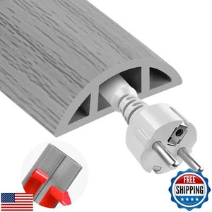MYFAMIREA 20FT Floor Cord Cover for Wire Self Adhesive Cable Cavity Managemen - Afbeelding 1 van 5