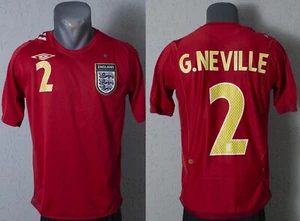 England Gary Neville Jersey World Cup 2006 Away Football Soccer Shirt Men Size S - Picture 1 of 9