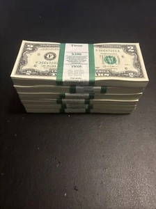 100 TWO DOLLAR BILLS - $2 UNCIRCULATED SEQUENTIAL - 2013 Consecutive Order - Picture 1 of 3