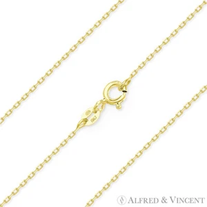 Collar de cadena chapado en oro amarillo 14k con eslabón de cable de anclaje de 1 mm - Imagen 1 de 2