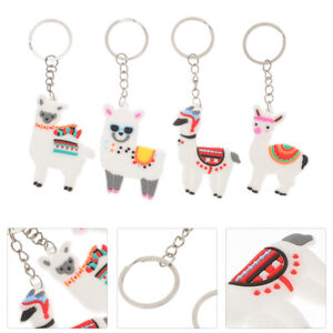 Festive Alpaca Keychains - 12 Count Assorted Animal Keyrings for Holiday Gifts