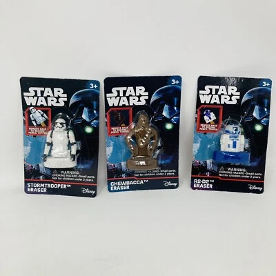 StarWars Lápiz Toppers - Figuras Borrador Storm Trooper, R2-D2, Chewbacca Lote de 3 Foto 1 de 4