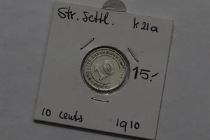 🧭 🇲🇾 ASENTAMIENTOS DEL ESTRECHO 10 CENTAVOS 1910 PLATA EDWARD VII B66 #955 - Imagen 1 de 2
