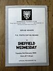 Wimbledon v Sheffield Wednesday FA Youth Cup 4th Round 05/02/1980