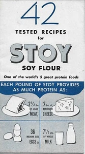 42 Ricette Testate per Farina di Soia STOY Vintage 1943 Uno dei 5Grandi Alimenti del Mondo - Foto 1 di 3