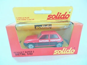SOLIDO 1211 'RENAULT 5 SUPER FIRE CAR, SAPEURS POMPIERS' MIB/BOXED - Picture 1 of 5