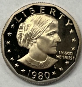 1980 S PROOF SUSAN B ANTHONY DOLLAR FROM PROOF SET - Picture 1 of 2