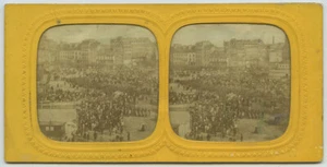 Stéréo contre la lumière 1860-70. Paris. Fête à Montmartre. - Picture 1 of 3
