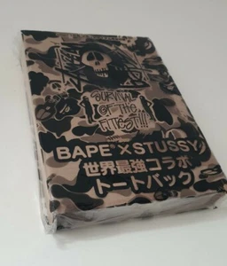 A BATHING APE STUSSY tote bag Survival of the fittest Japan exclusive 2010 BAPE - Picture 1 of 10