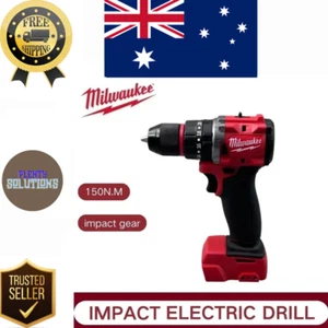 Milwaukee 18V Brushless Electric Drill 150N Electric Percussion Drill Cordless - Picture 1 of 15