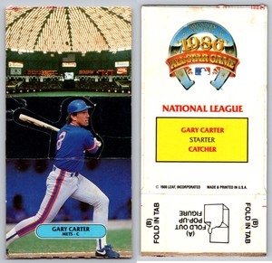 1986 Leaf/Donruss All Star Game Pop Up Card - GARY CARTER - New York Mets