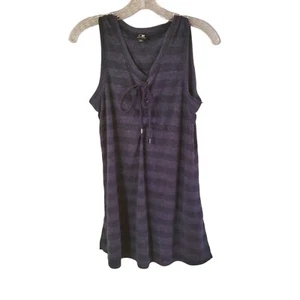 CG Cable & Gauge Top, Women's Medium Top, Blue Striped Sleeveless Tunic Top - Picture 1 of 3
