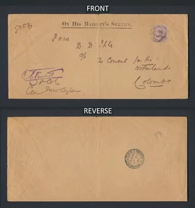 1902 CEYLON POW CAMP COVER SENT DIYATALAWA BOER WAR CAMP SIGNED COMMANDANT G1A - Bild 1 von 12
