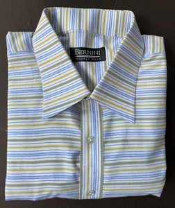 Bernini Beverly Hills Button Front Shirt Mens XXL Stripes 100% Cotton - Picture 1 of 8