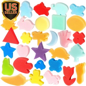 30Pcs Sponge Painting Shapes Painting Craft Sponge for Toddlers Assorted Patt... - Picture 1 of 1