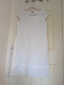 M&S Per Una White Cotton/Linen Dress Size 14 - Picture 1 of 9