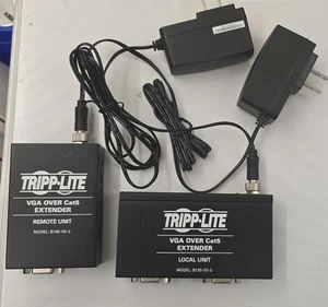Tripp Lite B130-101-2 Transmit/Receiver/Power Supplies VGA Cat5 Extender  (wr19) - Picture 1 of 5