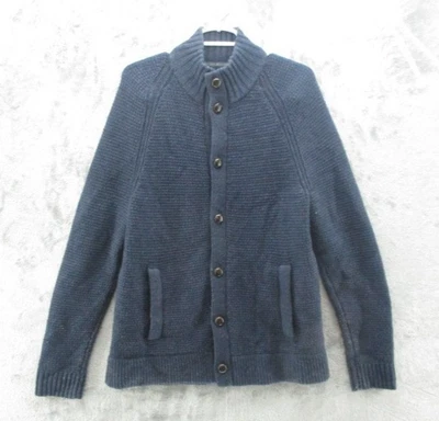 Cárdigan Suéter Banana Republic Para Hombre Grande Azul Botón Delantero Abuelo Núcleo Lana Foto 1 de 4