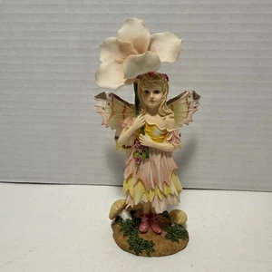 Fairy girl  with wings standing Holding flower figurine resin Unbranded - Picture 1 of 11