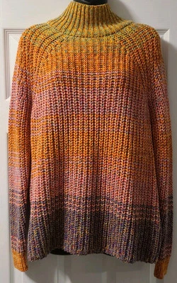 Suéter Jersey GAP Tejido con Cable Multicolor Para Mujer Cuello Simulado MED Pullover Nuevo con Etiquetas Foto 1 de 4