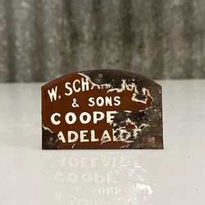 COOPERS & Sons. Adelaide Genuine Vintage 1940’s Enamel Sign Tag - RARE - Picture 1 of 3