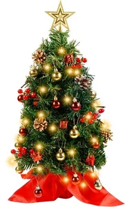 Blissun Mini Albero di Natale 2Ft, Pini Artificiali, 2ft, Verde  - Foto 1 di 7