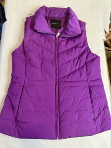 Talbots Puffer Vest Womens Size M Teal Down Fill Full Zip Purple - Picture 1 of 15