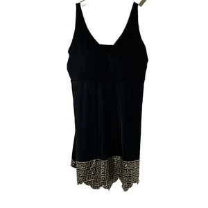 Costume da bagno per tutti costume da bagno taglia 24 nero oro metallizzato stampa greca capesante - Foto 1 di 10