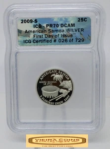 2009-S Silver Proof Quarter U.S. American Samoa, ICG PR70 DCAM FDI - #B50503 - Picture 1 of 2