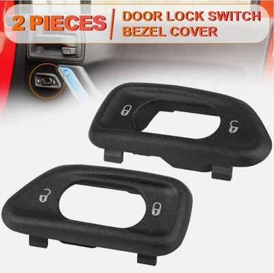 2X Inner Front Door Lock Switch Button Cover Trim For 2011-2018 Jeep Wrangler JK Foto 1 de 4