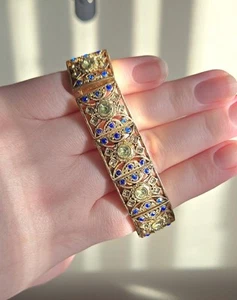 Cookie Lee Gold Tone Multi Rhinestone Stretch Bracelet - Picture 1 of 9