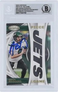 Tarjeta de 10 Bas firmada por Aaron Rodgers New York Jets 2023 con certificación Panini #POG-46 - Imagen 1 de 1