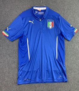 ITALY 2014 Home Jersey Mens Large Blue SOCCER Football Size M Italia Collared - Bild 1 von 12