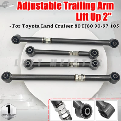 Brazo de arrastre ajustable de 2" para Toyota Land Cruiser 80 FZJ80 90-97 105 Foto 1 de 4