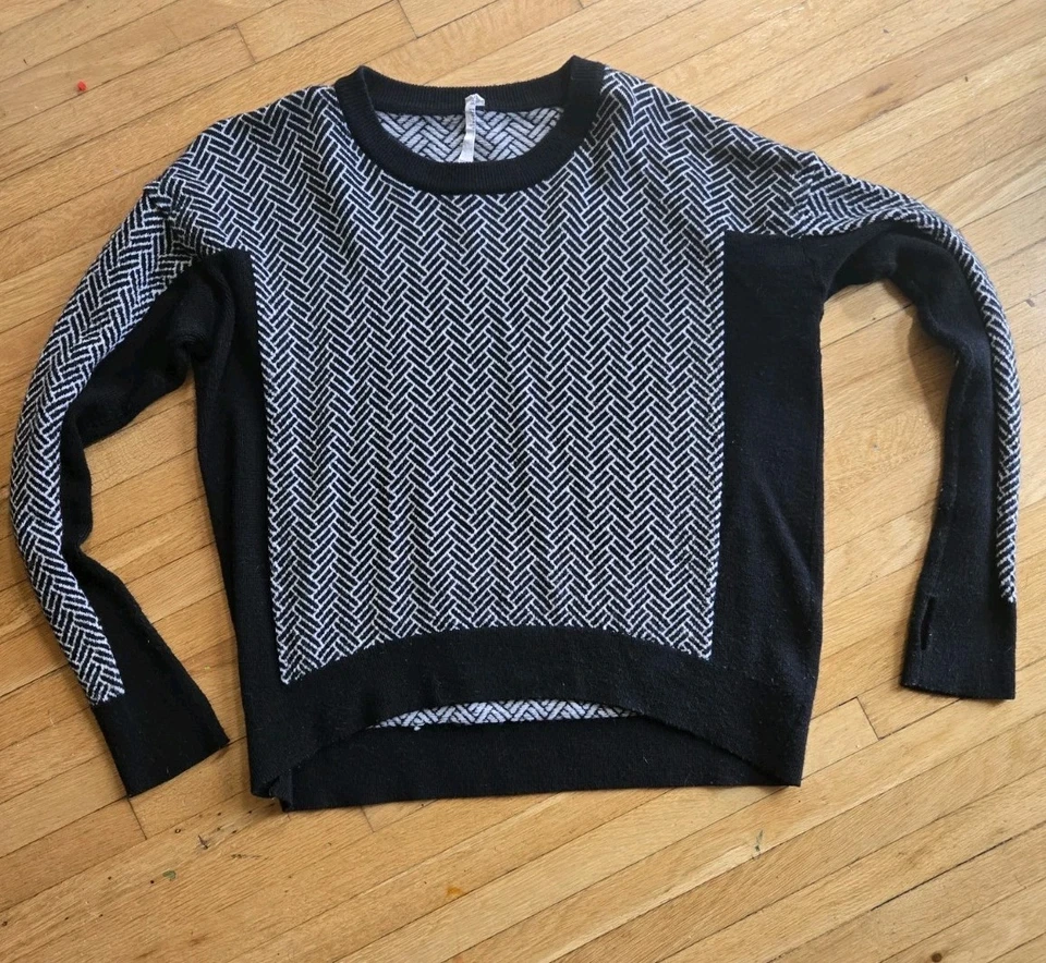 Suéter Pullover Lululemon Lana Merino Mujer Espiga Top Chevron Geométrico Foto 1 de 4