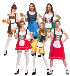 Womens Ladies Oktoberfest Bavarian Beer Girl Fancy Dress Costume Outfit German - Picture 1 of 7