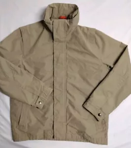 Andrew Marc New York Tan Rain Jacket Men's Medium full zip snap rollaway hood - Picture 1 of 16