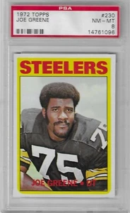 1972 TOPPS #230 JOE GREENE PSA 8 NUOVO DI ZECCA HOF PITTSBURGH STEELERS SOLO 39 SUPERIORE - Foto 1 di 2