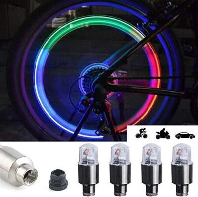 4x Car Auto Wheel Tire Tyre Air Valve Stem RGB LED Light Caps Cover Accessories - Image 1 of 4