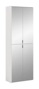 Garderobenschrank Kleiderschrank Spiegelschrank Hochschrank weiß Spiegeltüren - Bild 1 von 6