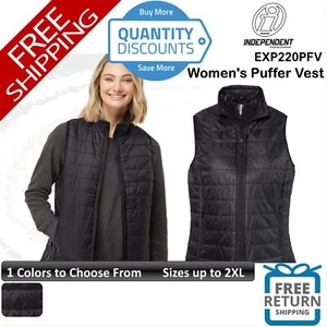 🔥 Independent Trading Co. Woman Puffer Vest Chest Pocket Up To 2XL Exp220pfv - Picture 1 of 7