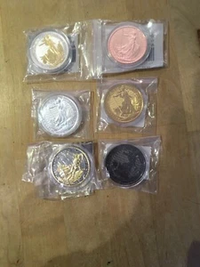 Großbritanien 6 x 1 oz Silbermünzen alle verschieden - Bild 1 von 4
