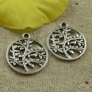 Envío gratuito 110 piezas dijes de árbol de plata tibetano 23X20mm L-4530 - Imagen 1 de 4