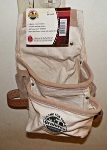GRAINTEX - BOLSA DE HERRAMIENTAS DE LONA con borde de cuero - 8 bolsillos + 2 bucles - CS1809 - Imagen 1 de 8