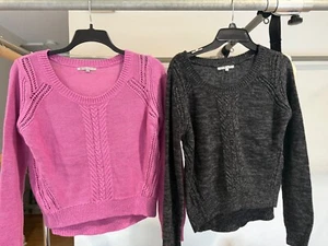 NUEVO Lote de suéteres con cable recortados Gap rosa y negro para mujer grandes L - Imagen 1 de 7