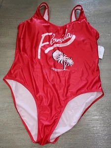 womens NEW PLUS size XXXL 22 SWIM SWIMMING SUIT FLORIDA red 1 pc PADDED NICE! - Picture 1 of 2