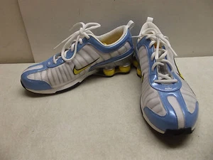 WOMEN'S NIKE SHOX LEGEND TRAINER RUNNING SNEAKERS SHOES LIGHT BLUE SILVER YELLOW - Picture 1 of 1
