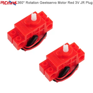 2 piezas GeekServo Motor 3V 360 Grados Rotación 2pin Enchufe JR para Legooo Microbit Car - Imagen 1 de 3