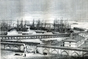 Ukraine, Port of Odessa..... Antique Engraving 1880 - Picture 1 of 2