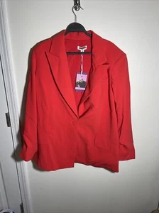 NWT SERGIO HUDSON for Target Solid All Red Suit Blazer Womens Plus Size 2X - Picture 1 of 6